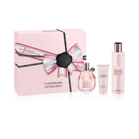 Viktor&Rolf - Flowerbomb Eau de Parfum - Women's Perfume Gift Set - Floral & Woody - With Notes of Rose, Peony & Patchouli - Perfume, 3.4 Fl oz, Body Cream, 1.4 Fl Oz & Body Lotion, 6.7 Fl Oz Viktor&Rolf