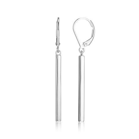 Amazon Essentials Sterling Silver Vertical Bar Dangle Earrings (previously Amazon Collection) Amazon Essentials