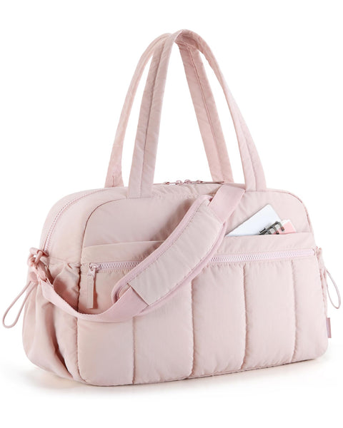 BAGSMART Travel Duffel Bag, Gym Bag for Women with Wet Pocket, Carry on Weekender Bags for Women, Water Resistant Workout Bag Sports Gym, Pink BAGSMART