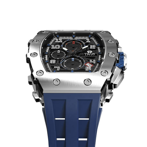 TSAR BOMBA Mens Watches Luxury Tonneau Watches for Men Waterproof 50M Analog Replica Watch Chronograph Calendar Date Men’s Dress Business Work Watch Diver Large Square Face Wristwatch TSAR BOMBA