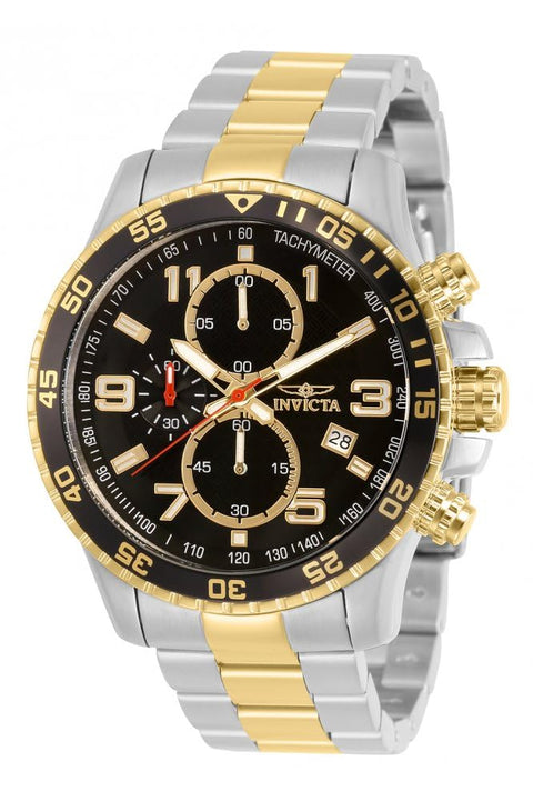 Invicta Men's 14876 Specialty Chronograph Black Textured Dial Two Tone Stainless Steel Watch Invicta