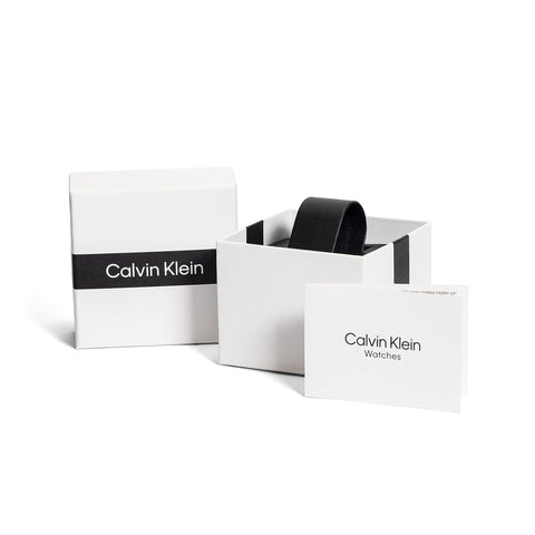 Calvin Klein Women's CK Styled Wristwatch, Stainless Steel, Silver Mesh Bracelet, Rectangular Case, Feminine Look, (Model:25200399) Calvin Klein