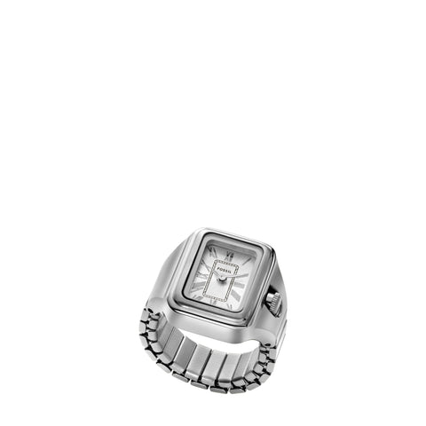 Fossil Women's Quartz Stainless Steel Two-Hand Watch Ring, Color: Silver Raquel (Model: ES5344) Fossil