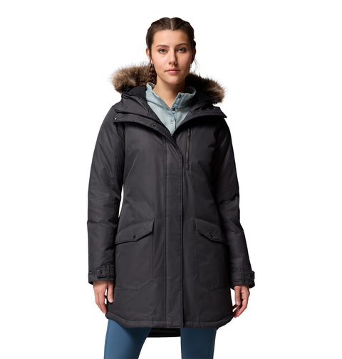 Columbia Womens Suttle Mountain Long Insulated Jacket, Black, X-Small