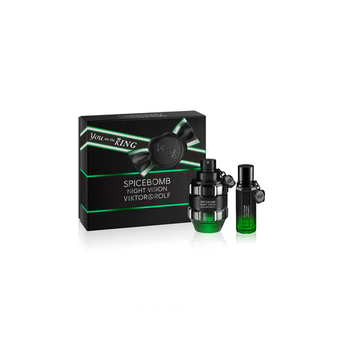 Viktor&Rolf - Spicebomb Nightvision Eau de Toilette Spring Gift Set - Woody & Spicy - Cologne for Men - With Notes of Citrus & Tobacco - Full Size, 3 Fl Oz & Travel Size, 0.68 Fl Oz Viktor&Rolf