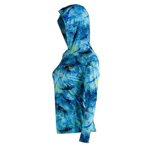 Stafu Pro Series Sirena Women's UV Hoodie | Lightweight Breathable Rash Guard Shirt with Curved Waist & Extended Hem