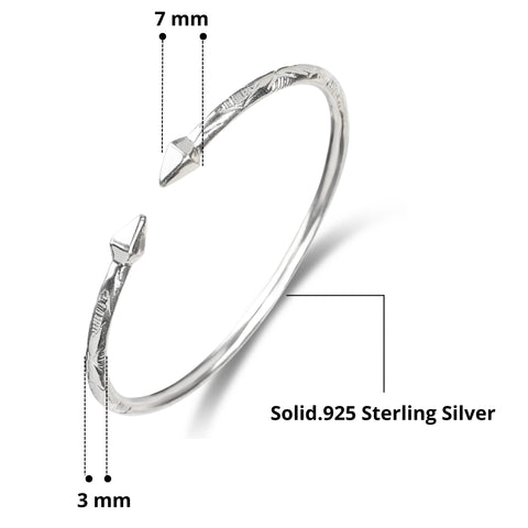 Better Jewelry Pyramid .925 Sterling Silver West Indian Bangles (Pair) (MADE IN USA) Better Jewelry