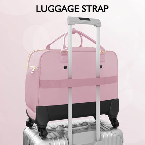 Arcoyard Rolling Laptop Bag, Briefcase for Women and Men with 4 Spinner Wheels and Handle, Roller Computer Bag for Work Travel Carry On, TSA Friendly Design, Pink Arcoyard