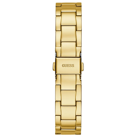 GUESS Ladies Trend Clear 36mm Watch – Glitz Dial with Gold-Tone Stainless Steel Case & Bracelet GUESS