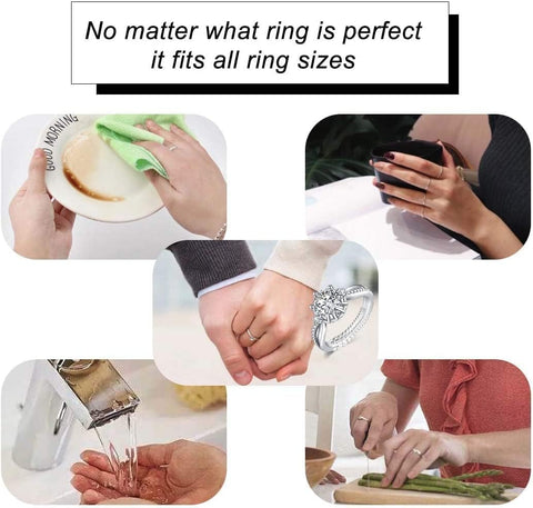 Ring Sizers for Loose Rings, Eiito Ring Size Adjuster Spacers or Tightener, Invisible Guards, 6 Sizes Fitter, Resizer Fit Almost Any Rings, Reduces Size by 0.5-1.5 Eiito