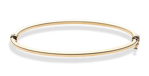 Miabella 18K Gold Over Sterling Silver Italian Oval Hinged Bangle Bracelet for Women Girls, 6.75 to 8 Inch, 925 Made in Italy (Medium - 7.5 Inches) Miabella