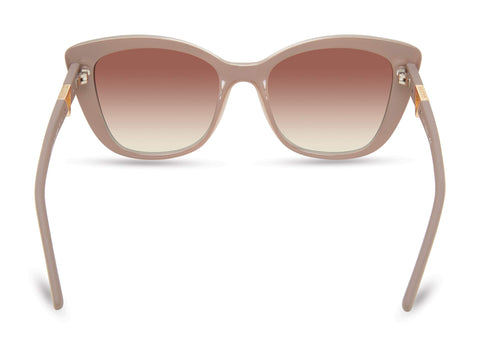 GUESS Women's Retro Inspired Cat Eye Sunglasses, Shiny Beige, 55mm GUESS