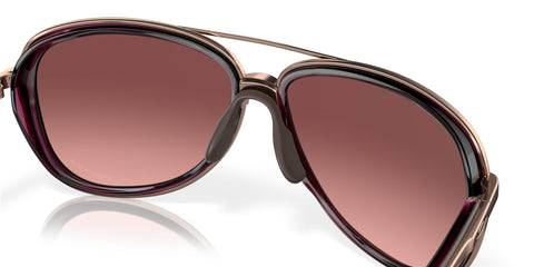 Oakley Womens OO4129 Split Time Aviator Sunglasses, Crystal Raspberry/G40 Black Gradient, 58 mm