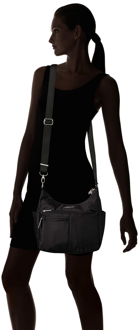 Baggallini Womens Securtex® Anti-theft Free Time Crossbody Bag Cross Body, Black Baggallini