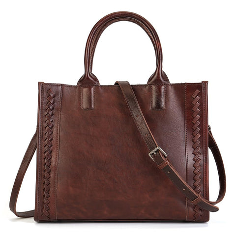 Genuine Leather Handbags Purses for Women Tote Crossbody Top Handle Bag Leather Satchel Handbag for Women Ladies Coffee Zhuoliang