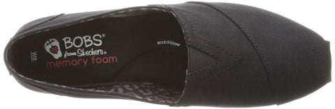 Skechers Women's Bobs Plush-Peace & Love Ballet Flat, Black, 8.5