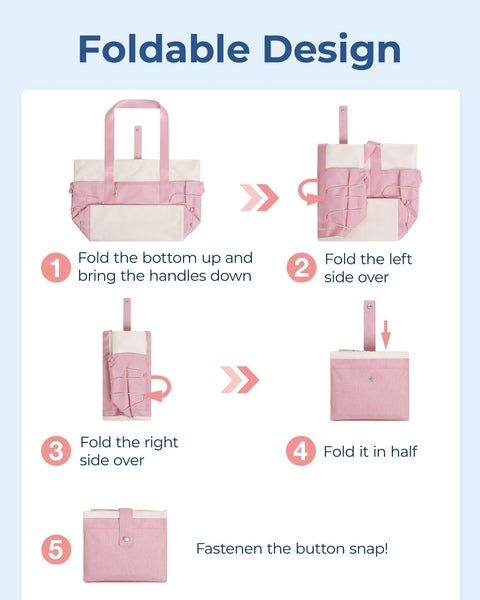 BAGSMART Tote Bag for Women, Foldable Tote Bag With Zipper Large Handbags Shoulder Bag Commuter bag for Travel/Work/Sport, Pink BAGSMART