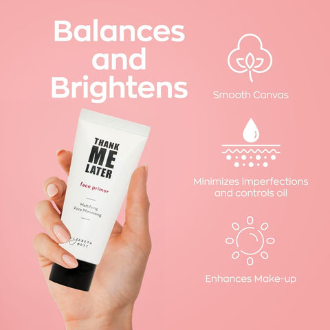 Elizabeth Mott Thank Me Later Primer & Setting Spray Duo – Oil-Control Face Primer for Smooth, Matte Finish & Hydrating Setting Spray with Niacinamide for Dewy, Long-Lasting Makeup – 30g + 95ml Elizabeth Mott