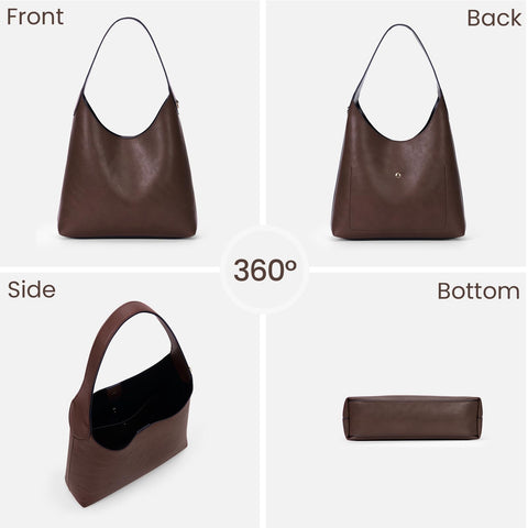 Faux Suede Hobo Bags Vegan Leather Shoulder Bag Tote for Women with Cherry Charm Slouchy Designer Handbag Purse Fall Fashion
