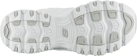 Skechers Sport womens D'LITES FRESH START Memory Foam Lace-up Sneaker,White Silver,9 M US Skechers