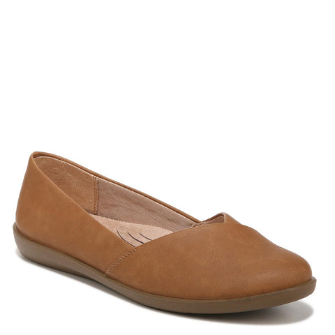LifeStride Womens Notorious Ballet Flat, Tan, 10 Wide US