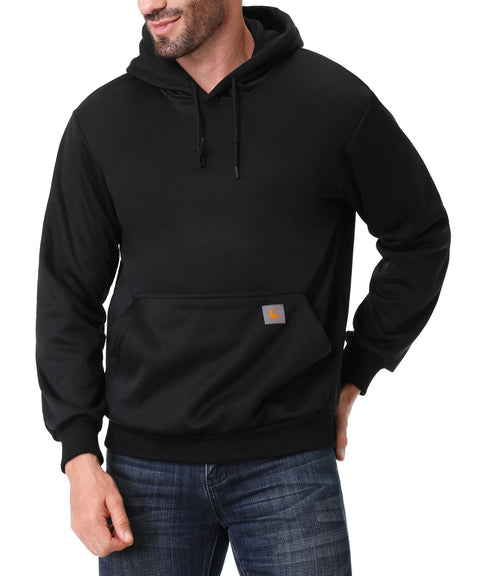 TUAOVA Men's Relaxed Fit Fleece-Lined Pullover Hooded Sweatshirt Comfortable and Soft(Black,L)