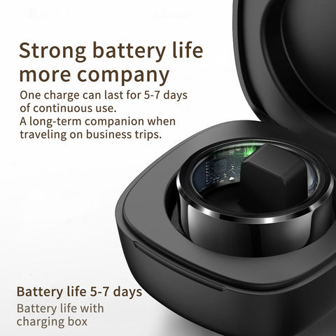 Smart Ring Heart Rate Monitor Blood Pressure Ring Sleep Tracker Health Rings Pedometer Step Counter Calories Waterproof Fitness Rings for Women Men CNBRO