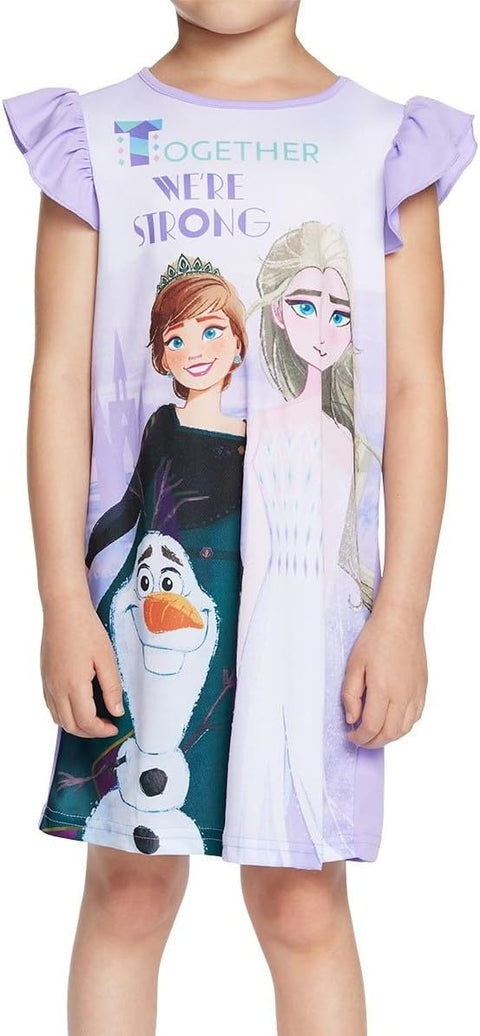 Disney Girls' Frozen 2 3-Pack Nightgown, FROZEN MAGIC 2, 4