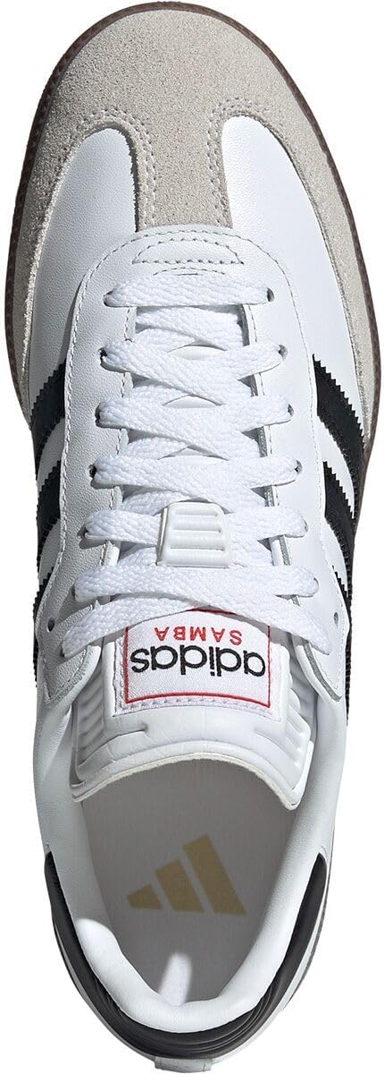 adidas Unisex Samba Indoor Sneaker, White/Black/Vivid Red, 7 US Men
