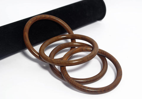 Pure Hands Chunky & Stylish Pack-of-4 Handmade Wood Bangle Bracelets for Women. Pure Hands