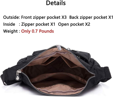 MINTEGRA Crossbody Bag for Women Nylon Waterproof Shoulder Purse Messenger Bag Lightweight Pocketbooks MINTEGRA