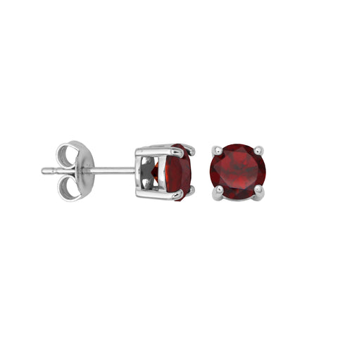 Amazon Essentials Sterling Silver Round Birthstone Stud Earrings