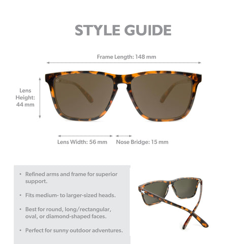 Knockaround Fast Lanes Polarized Sunglasses for Men & Women - Impact Resistant Lenses & Full UV400 Protection, Glossy Tortoise Shell Frames/Brown Lenses