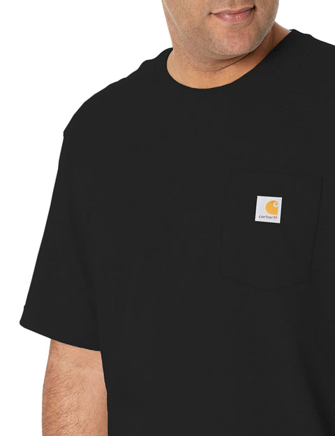 Carhartt Mens Loose Fit Heavyweight Short-Sleeve Pocket T-Shirt Work Utility T Shirt, Black, XX-Large US