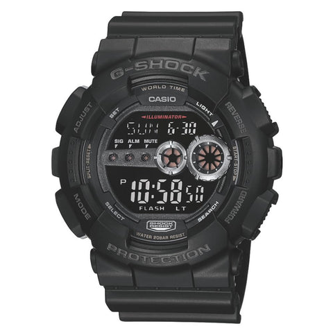 Casio G-Shock GD100-1B | Men's Tough Digital Watch | 200M Water Resistant | High-Brightness LED | Dual Time & 7-Year Battery
