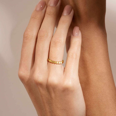 misszhi Rings 14k Gold Rings for Women Non Tarnish Stackable Rings Circular Linked Gold Rings Chunky Gold Rings Sizes 7 misszhi
