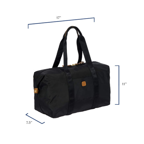 Bric's X-Bag/X-Travel 2.0 Folding Duffel Bag - 18" Carry On and Overnight Travel Bag - Black Bric's