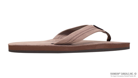 Rainbow Sandals Men's Premier Leather Single Layer with Arch Wide Strap, Expresso, Men's Large / 9.5-10.5 D(M)