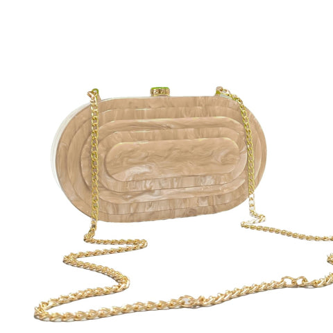 GSYPS Acrylic Clutch Purse Marbled Evening Handags Elegant Shoulder Bag for Wedding Cocktail Party Prom C-Champagne GSYPS