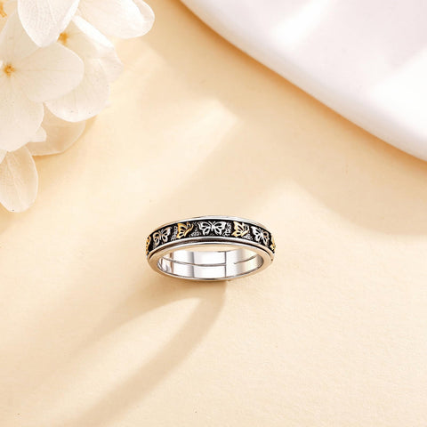 SHEAISRS Butterfly Rings 925 Sterling Silver Various Flying Butterflies Rings for Women Anxiety Relieve Spinner Statement Rings Jewelry for Her SHEAISRS