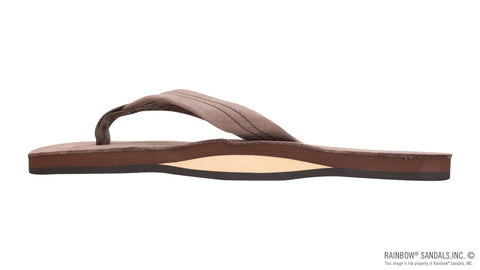 Rainbow Sandals Men's Premier Leather Single Layer with Arch Wide Strap, Expresso, Men's Large / 9.5-10.5 D(M)