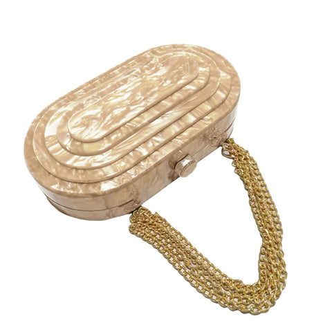 GSYPS Acrylic Clutch Purse Marbled Evening Handags Elegant Shoulder Bag for Wedding Cocktail Party Prom C-Champagne GSYPS