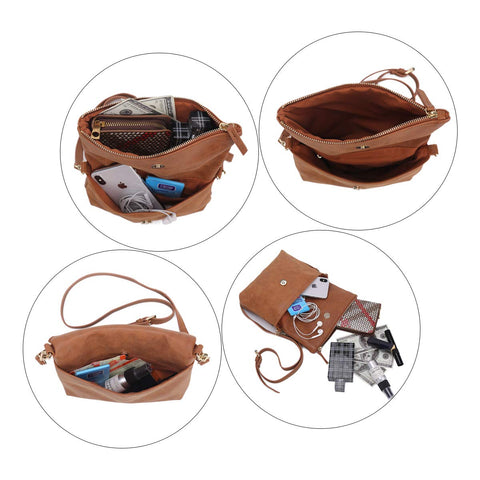 Gladdon Small Crossbody bags for Women Cross body Purse Shoulder Bag Brown