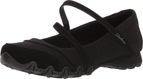 Skechers Women's Bikers MC - Get Up Mary Jane Flat, Black, 8 M US