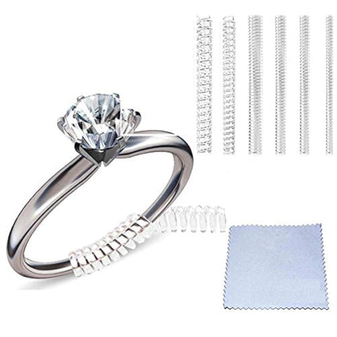 Ring Sizers for Loose Rings, Eiito Ring Size Adjuster Spacers or Tightener, Invisible Guards, 6 Sizes Fitter, Resizer Fit Almost Any Rings, Reduces Size by 0.5-1.5 Eiito