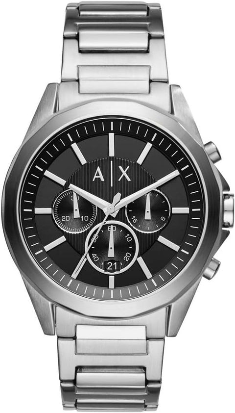 A｜X ARMANI EXCHANGE Men's Chronograph Stainless Steel Watch, Color: Silver/Black (Model: AX2600) A｜X ARMANI EXCHANGE