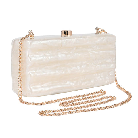 Ryxuzer Designer Handbags Clutch Purse, Mini Acrylic Shoulder Clubbing Outfits For Women Evening Clutch Pearl Phone Bag Ryxuzer