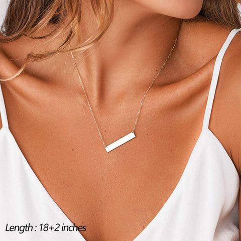 Turandoss Dainty Layering Bar Necklace Hammered Disc Pendant Necklace Simple Layering Plated Choker for Women Turandoss