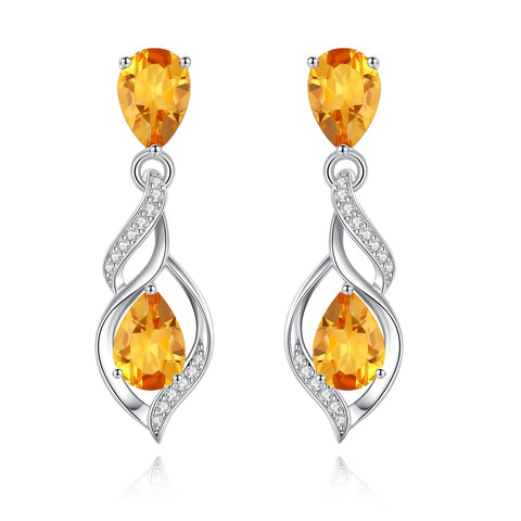 FANCIME Gift for Women November Birthstone Earrings for Her Teardrop Citrine Earrings S925 Sterling Silver infinity Love Birthday Gifts for Mom Women