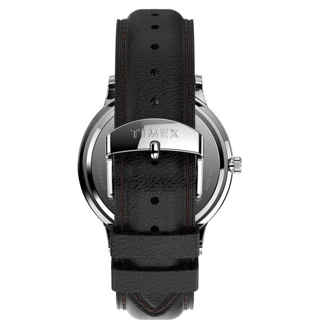 Timex Men's Waterbury Classic Day-Date 40mm TW2U88400VQ Quartz Watch, Black/Silver-Tone/White Timex